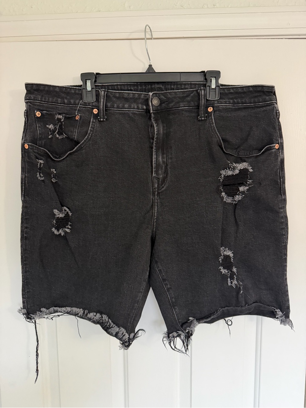 American Eagle Outfitters Black Distressed Jean Shorts